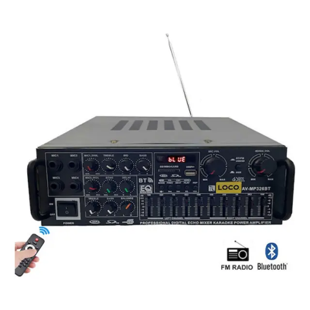 Ενισχυτής με λειτουργία Karaoke AV-MP326BT σε Μαύρο Χρώμα
