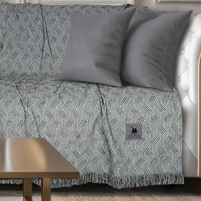 Ριχτάρι Διθέσιο 180x250 Essential Greenwich Polo Club 3951 Dark Grey 70% Ακρυλικό Σενίλ-20% Βαμβάκι-10% Πολυέστερ 2
