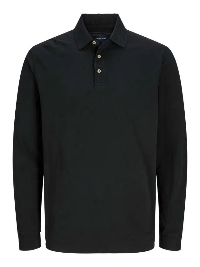 JPRBLUWILLIAM WASH LS POLO Black - S