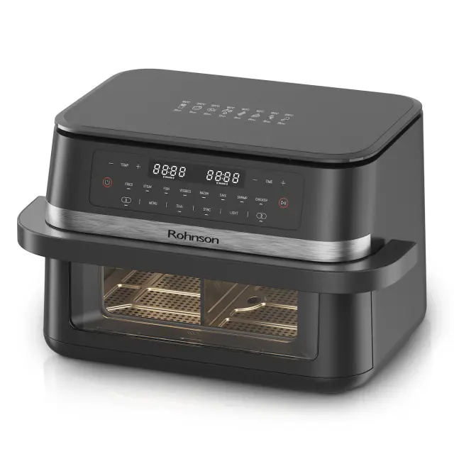 Rohnson R-2881 Air Fryer με Διπλό Αποσπώμενο Κάδο 11.5lt Γκρι 3