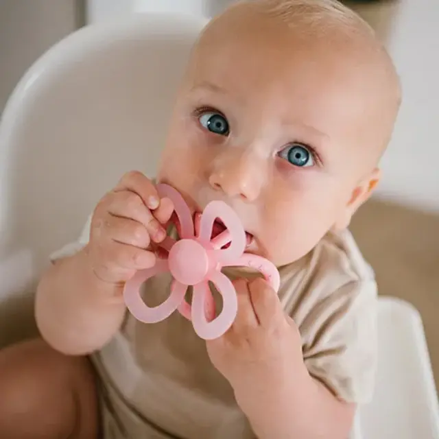 BabyOno Μασητικό από Μαλακή Σιλικόνη Pink Flower 3