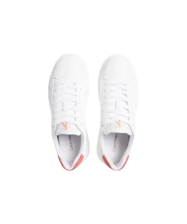 Calvin Klein- Γυναικεία Δερμάτινα Sneakers Chunky Cupsole Low Laceup Lth Ml YW0YW01670-0K6 Λευκό 3