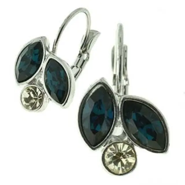 Σκουλαρίκι με Καστόνια για Swarovski - Rhodium - 2τεμ