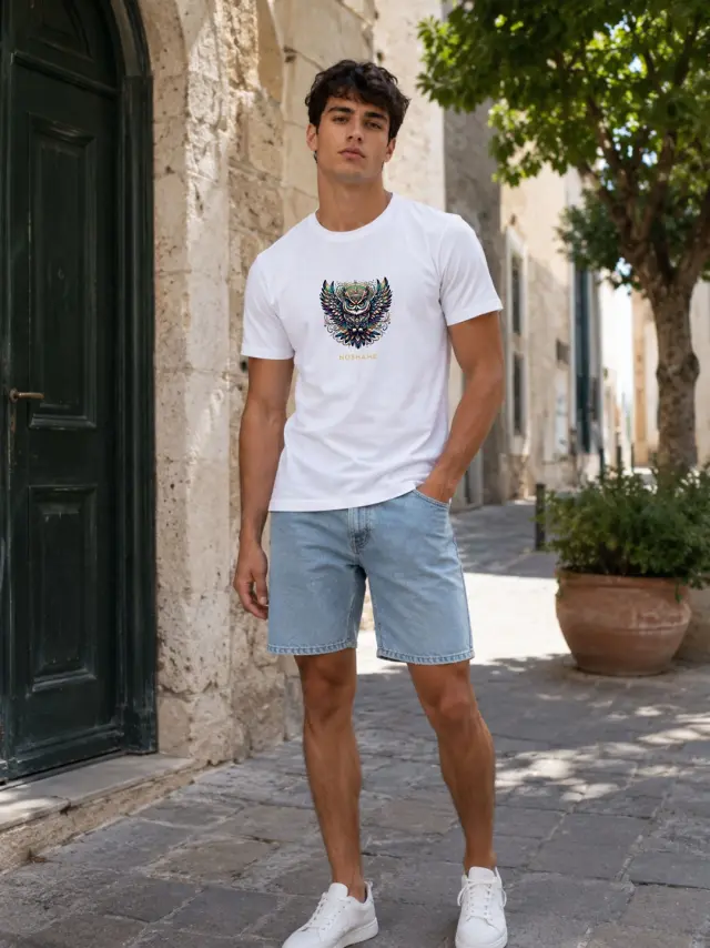 T-shirt Noshame® Λευκό με τύπωμα Owl - 152689 - XXL
