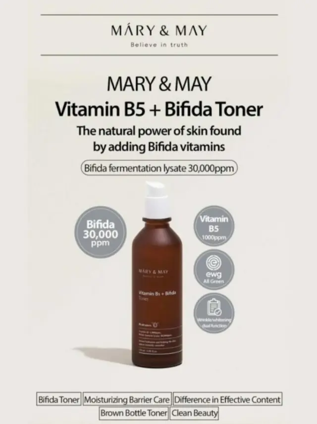 MARY+MAY Vitamin B5 + Bifida Toner για Ξηρές Επιδερμίδες 120ml 3