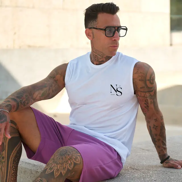 Αμάνικο Noshame® Λευκό με τύπωμα - 182541 - XXL