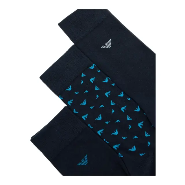 Emporio Armani Ανδρικές Κάλτσες Κοντές Eagle Logo - 3 Ζεύγη, Χρώμα Armani Blue-Eagle Octain-Armani Blue - ONESIZE 2