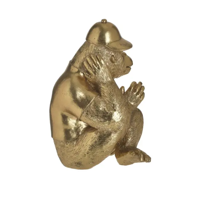 Γορίλας Χρυσό Polyresin 21x18x26cm 3-70-984-0008 3
