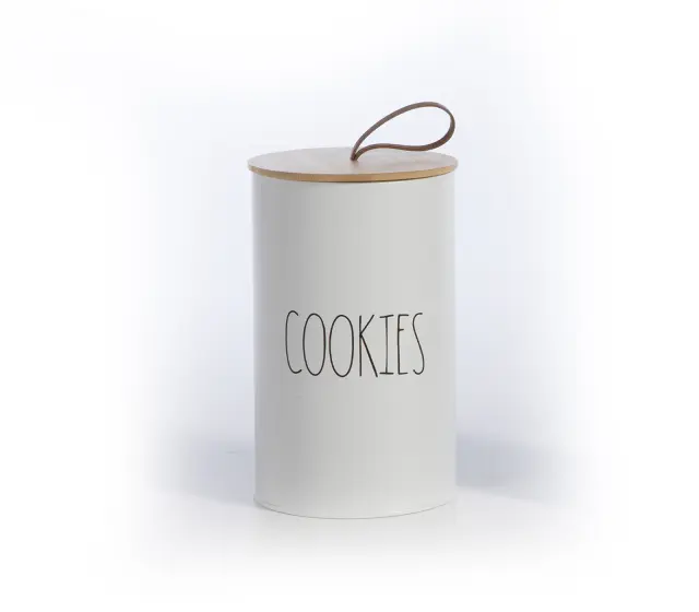 Nef-Nef Homeware Δοχείο Για Μπισκότα Μεταλλικό 'Cookies' 12x12x20 White