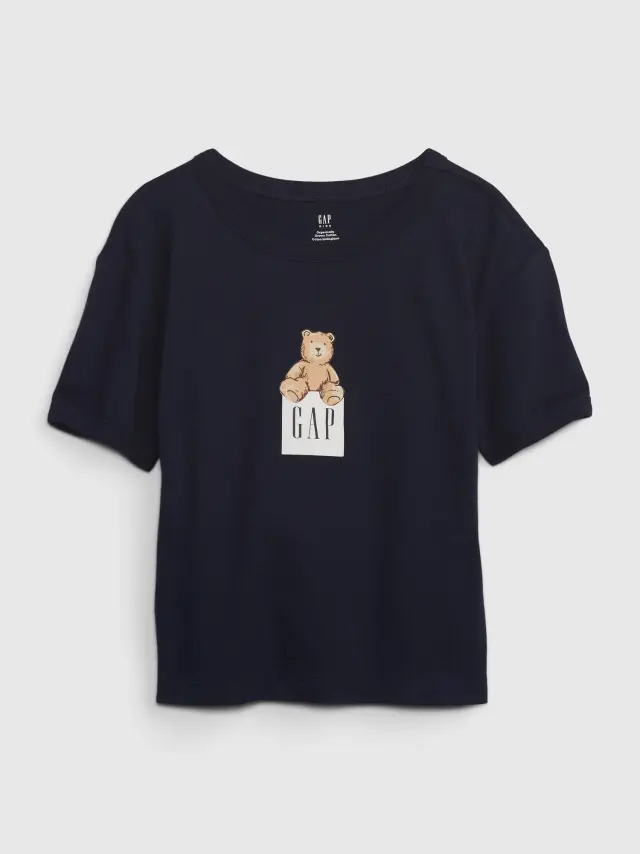 Μπλε Παιδική Brannan Bear Gap Logo Μπλούζα dark night - XS