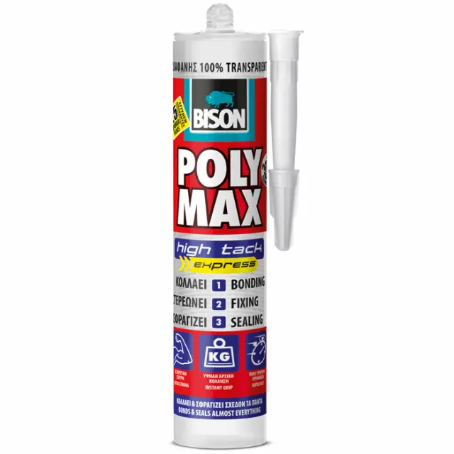 ΣΦΡΑΓΙΣΤΙΚΟ-ΣΥΓΚΟΛΛΗΤΙΚΟ POLY MAX HIGH TACK EXPRESS ΔΙΑΦΑΝΗ 300ML BISON 25690