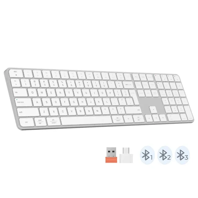 Meetion MT-K230MW 2.4G+Bluetooth Πληκτρολόγιο Λευκό US 17.002.0021