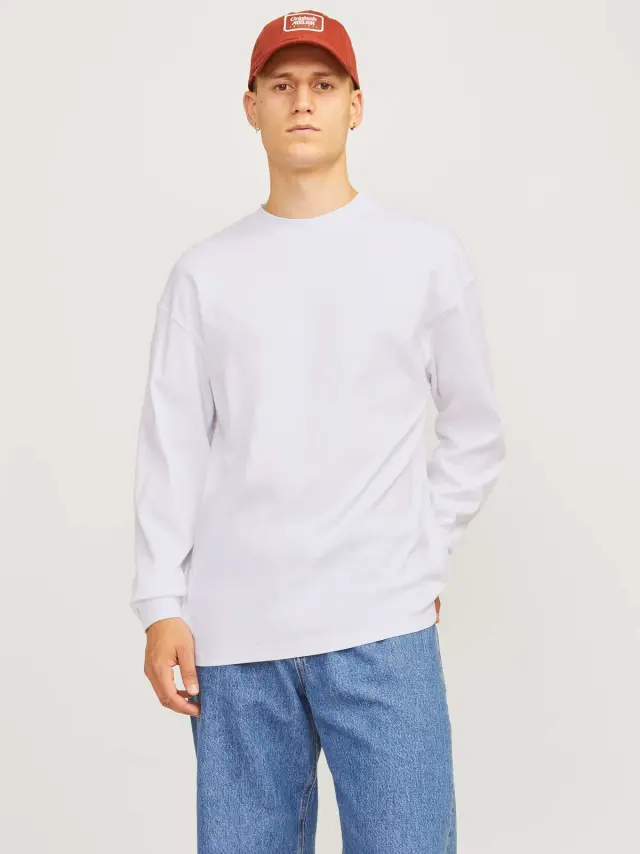 JJEURBAN EDGE TEE LS O-NECK NOOS White 3