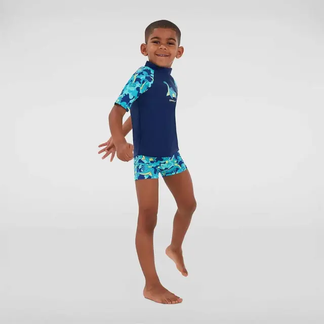 Speedo Infant Shortsleeve Printed UV Protection Rash Top Set Γαλάζιο 811883G748 (Speedo) 3