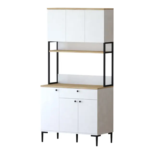 Ντουλάπια κουζίνας Lenner pakoworld λευκό-sonoma 90x45x184εκ