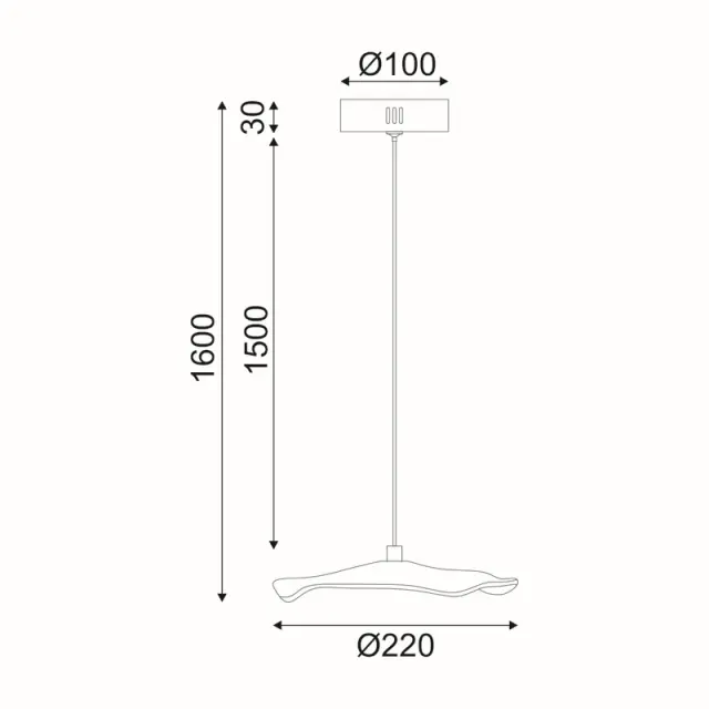 ΚΡΕΜΑΣΤΟ Φ/Σ LED 5W 3000K 400LM NINFEA ΟΡΕΙΧΑΛΚΟ ΜΕΤ/ΚΟ IP20 D22XH160CM / ZM34LEDP22BR 2