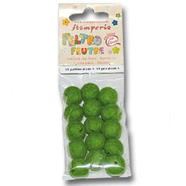 Χάντρες Felt Ø1cm - Dark Green - 15τεμ