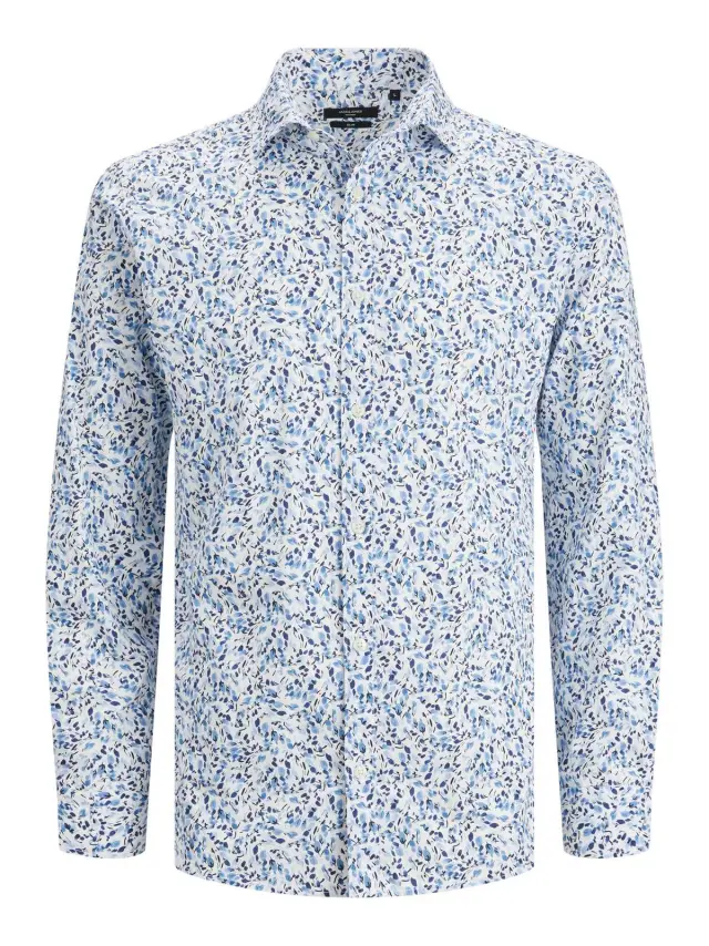 JPRBLAMONACO PRINT SHIRT L/S Blue Mirage
