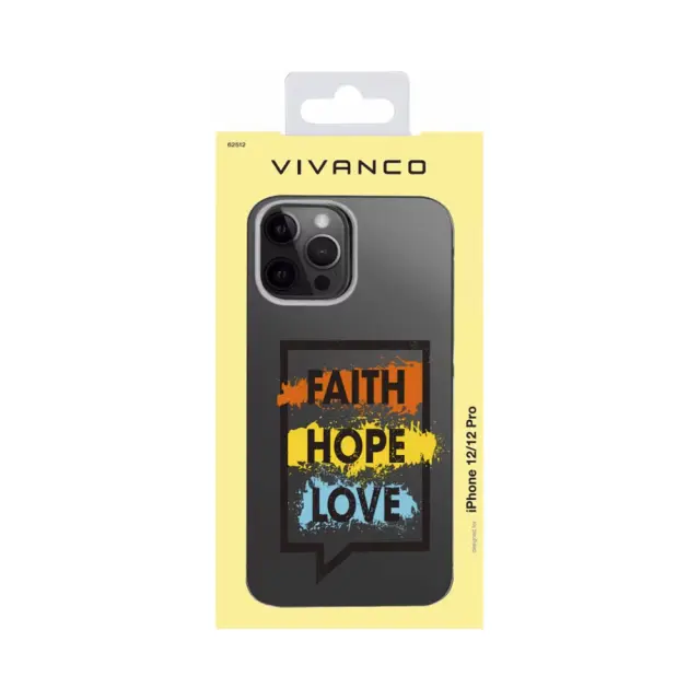 Vivanco Special Edition Clear Cover Apple iPhone 12 / 12 Pro Faith Hope Love 2