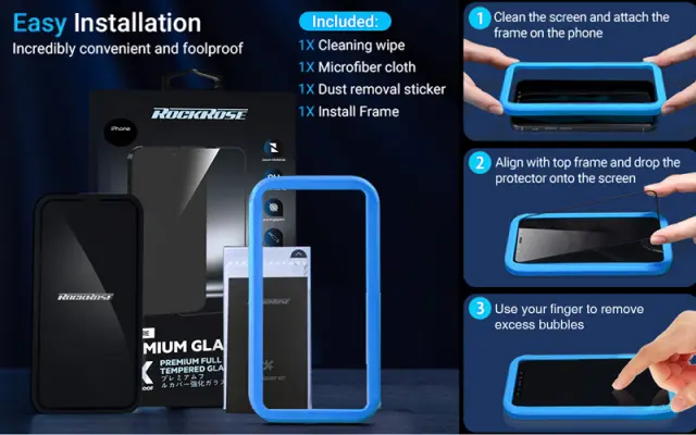 ROCKROSE tempered glass 2.5D Sapphire Full Cover για iPhone 13 Pro Max 2