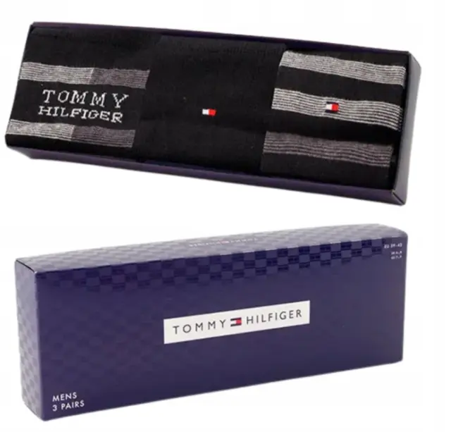 Tommy Hilfiger Ανδρικές Κάλτσες TH Σετ 3τμχ σε Κουτί Δώρου - Μαύρο 3