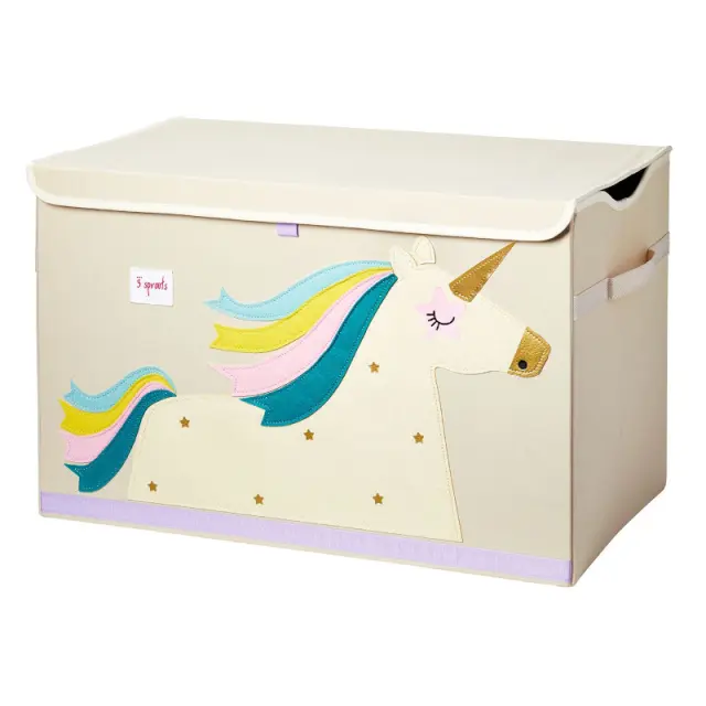 3 sprouts Καλάθι Για Παιχνίδια Με Καπάκι Unicorn - 0812895001914 - 0317-ITCUNI