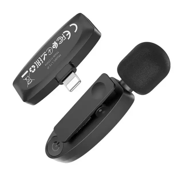 Ασύρματο Πυκνωτικό Μικρόφωνο Πέτου Hoco L15 Lightning, Clip On για Φωνητικά 2