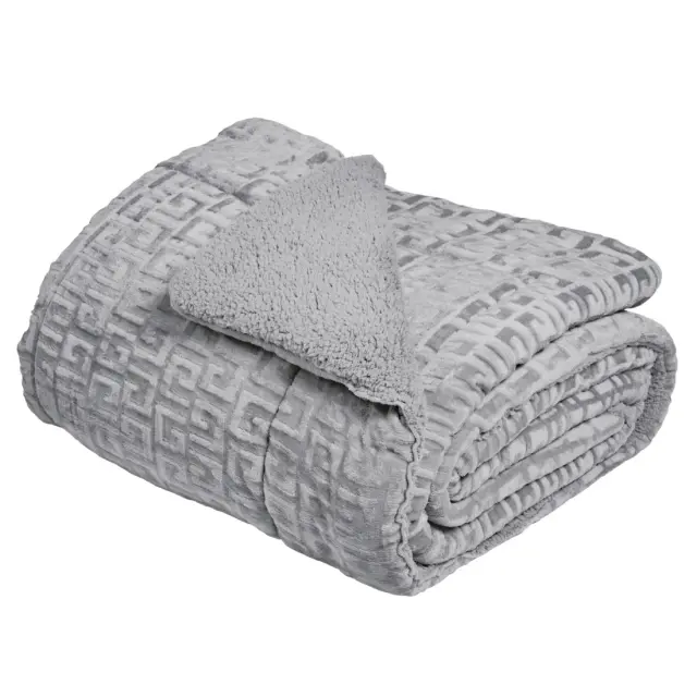 Κουβερτοπάπλωμα 220x240 Υπέρδιπλο 720gsm Fleece Sherpa Das Home 1392 Grey 100% Πολυέστερ 3