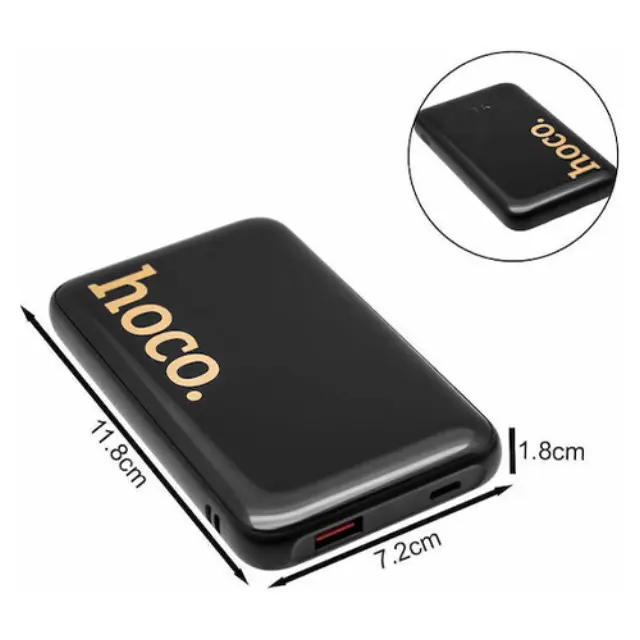 Hoco Q37 Power Bank 10000mAh 22.5W με Θύρα USB-A και Θύρα USB-C Power Delivery / Quick Charge Μαύρο 2