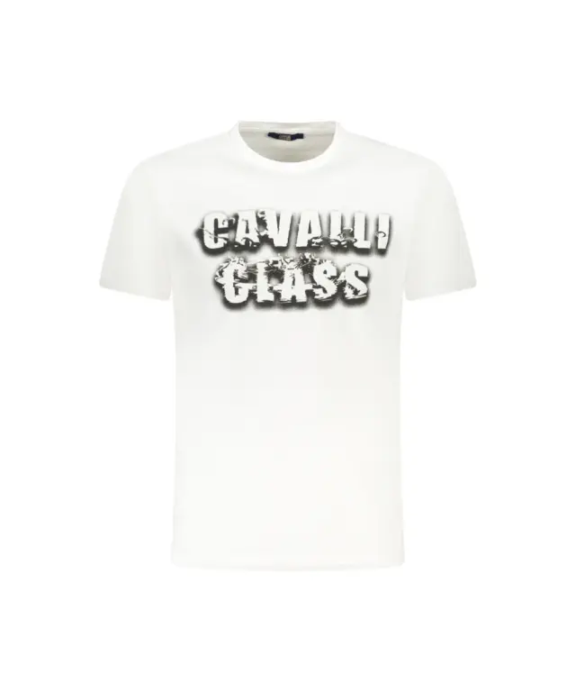 Cavalli Class - Ανδρική Μπλούζα T-Shirt Κοντομάνικη Regular Fit TXT61CJD060-00533 Λευκό