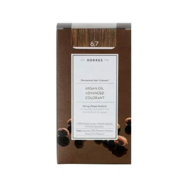 Korres Argan Oil Advanced Colorant Μόνιμη Βαφή Μαλλιών 6.7 Κακάο, 50ml 3