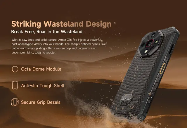 ULEFONE smartphone Armor X16 Pro, 6.56", 8/256GB, 5G, 10360mAh, IP68/IP69K/MIL-STD-810H, μαύρο 2
