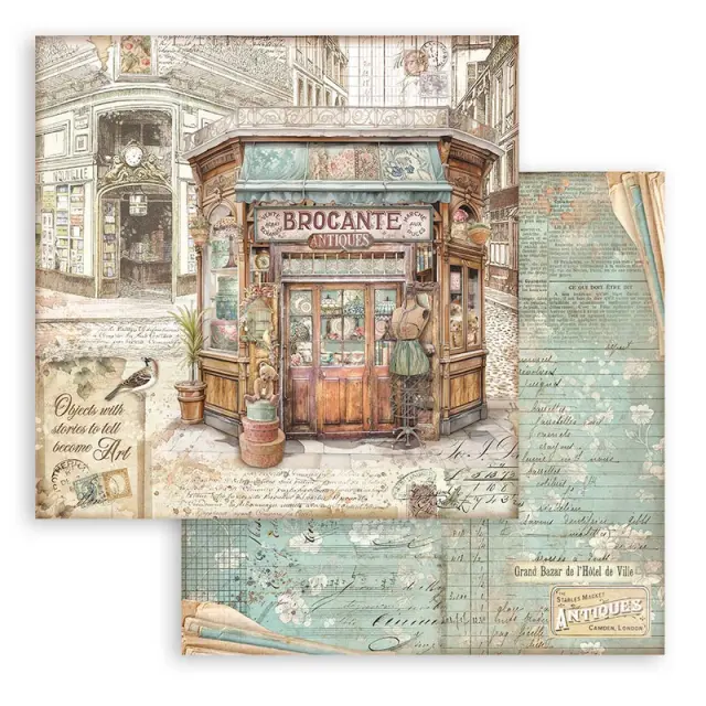 Χαρτιά scrapbooking 10τεμ, 30.5×30.5cm Stamperia, Brocante Antiques 3