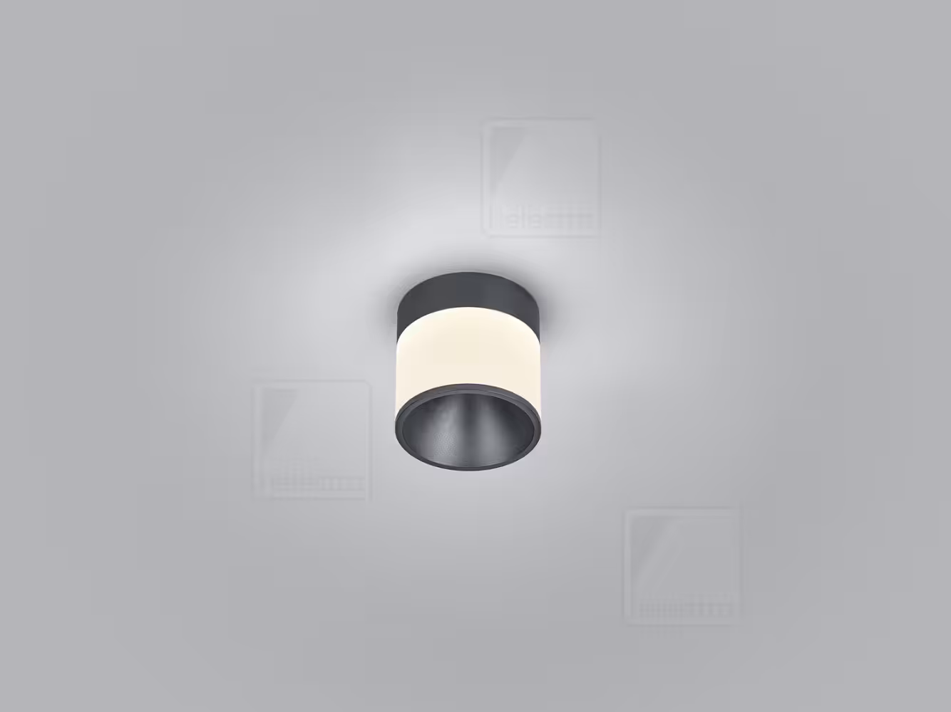SOU Φωτιστικό Οροφής LED Επιφανείας 9W 2700K Mat Black Direct Indirect Μαύρο