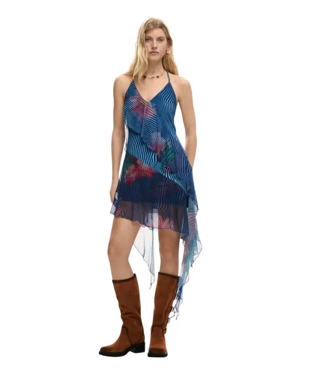 Desigual - Γυναικείο Φόρεμα Nora Pixelado 26SWVK36-5001 Μπλε 2