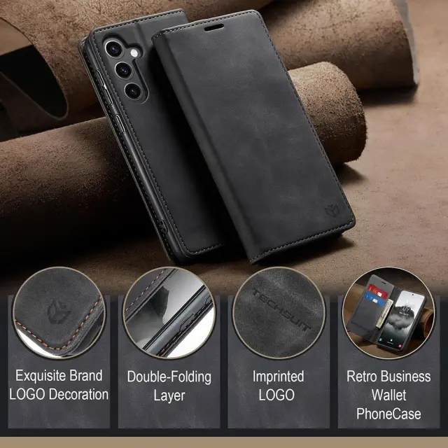 Techsuit® Confy Θήκη Βιβλίο για Galaxy A37/A57- Black 2