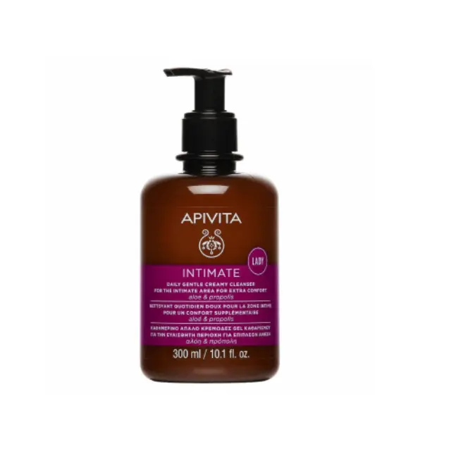 Apivita Intimate Lady Daily Gentle Creamy Cleanser Καθημερινό Απαλό Κρεμώδες Gel Καθαρισμού για την Ευαίσθητη Περιοχή για Επιπλέον Άνεση, 300ml