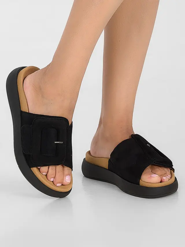 Gabor Πέδιλα Γυναικείο δέρμα Nubuck Μαύρο GAB/43751 17-BLACK 2
