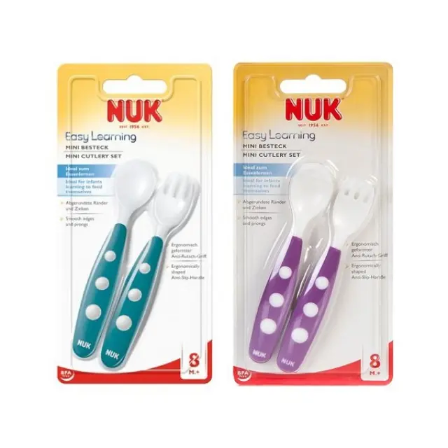 Nuk Βρεφικό Σετ με Πιρούνι από Πλαστικό Μωβ για 8+ μηνών 2τμχ 2