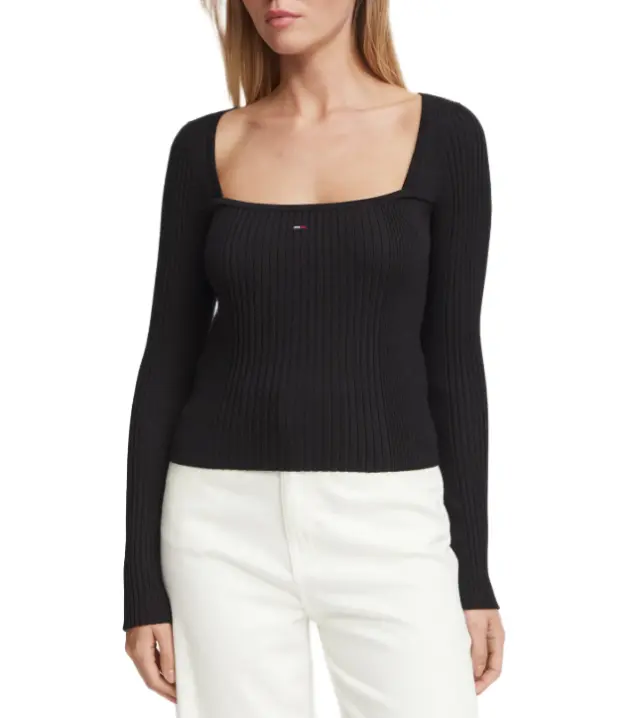 Tommy Hilfiger γυναικείο πλεκτό με τετράγωνη λαιμόκοψη DW0DW23544-1
