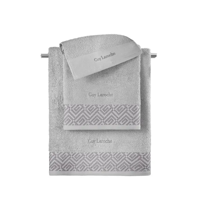 Σετ Πετσέτες 3 Τεμαχίων Guy Laroche Emblem Silver
