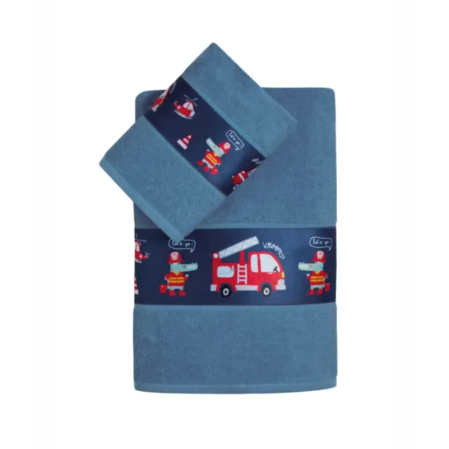 Σετ Πετσέτες 2 Τεμαχίων Kentia Sparky Blue-Petrol-Red 70x125,40x60