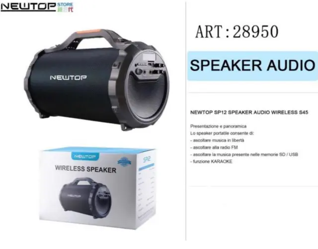 Φορητό Ηχείο Bluetooth Newtop SP12 20W Μαύρο 2