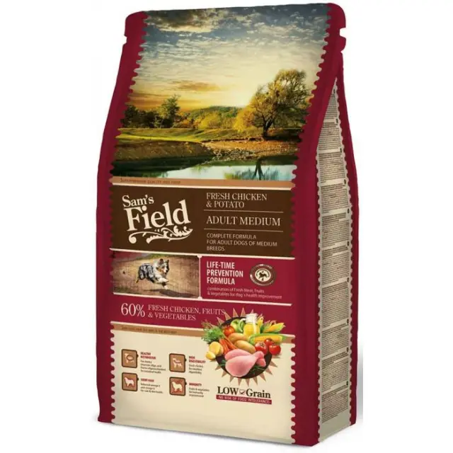 Sam's Field Low Grain Adult Medium Fresh Chicken & Potato 2.5Kg Μονόχρωμο