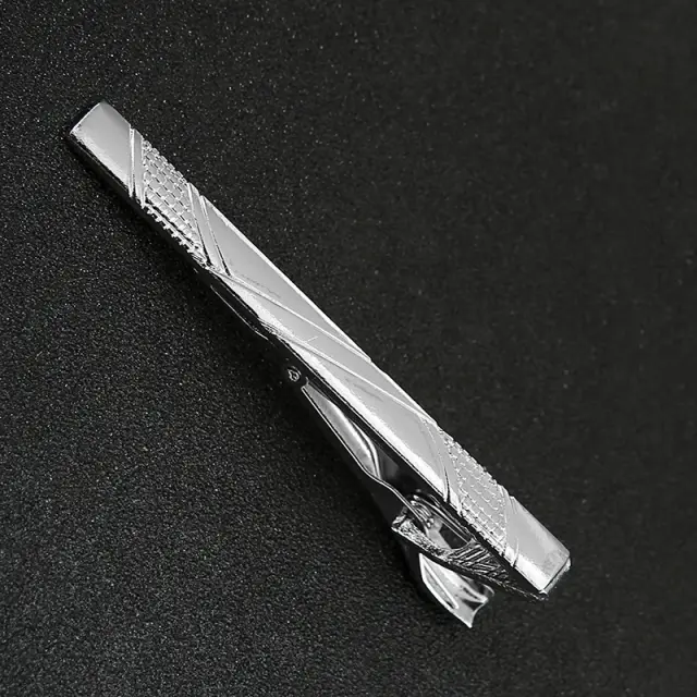 Ασημί Κλιπ Γραβάτας 6 cm με Στρας – LGD-TC/59 2