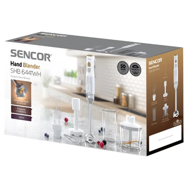 Ραβδομπλέντερ 5 σε1 με Ανοξείδωτη Ράβδο 1200W Sencor SHB 6441WH Λευκό 2