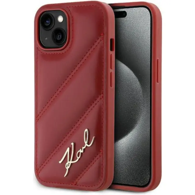 Karl Lagerfeld Back Cover Δερμάτινο Κόκκινο (iPhone 15)