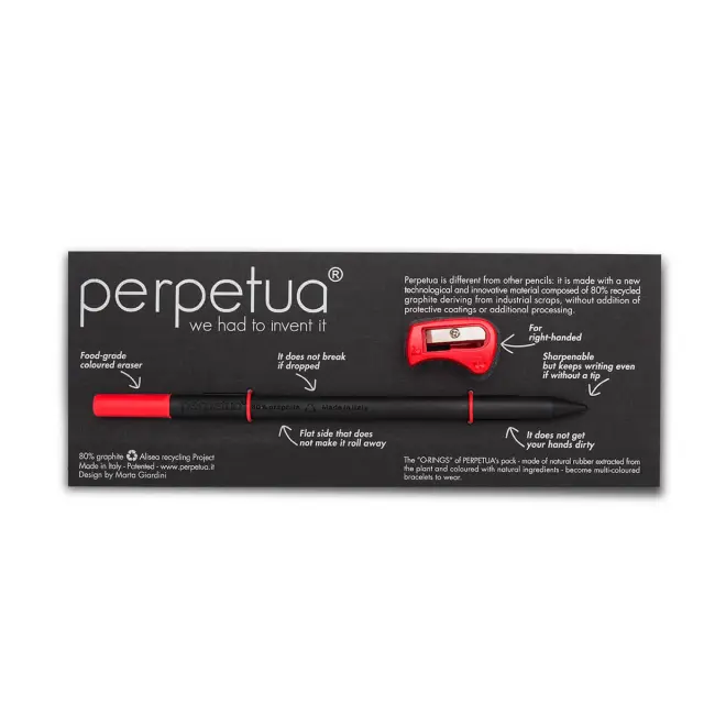 Perpetua Back To School Pencil + Sharpener Red