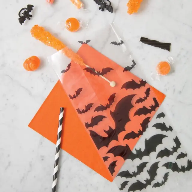 Σακκούλες Ζελατινας Black Bats Halloween - Νυχτερίδα / 20 τεμ