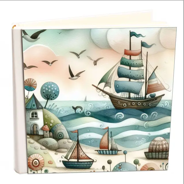 Άλμπουμ my album escape journals 03 boho style με ριζόχαρτο 35x35cm και κουτί άλμπουμ